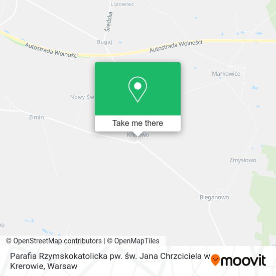 Parafia Rzymskokatolicka pw. św. Jana Chrzciciela w Krerowie map