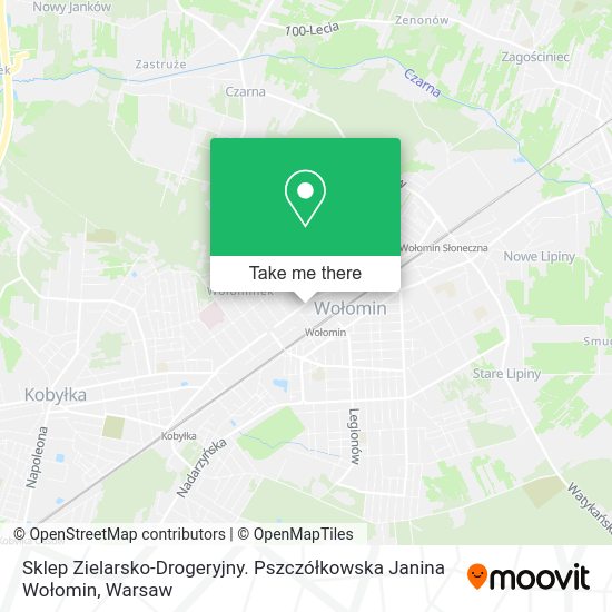 Sklep Zielarsko-Drogeryjny. Pszczółkowska Janina Wołomin map