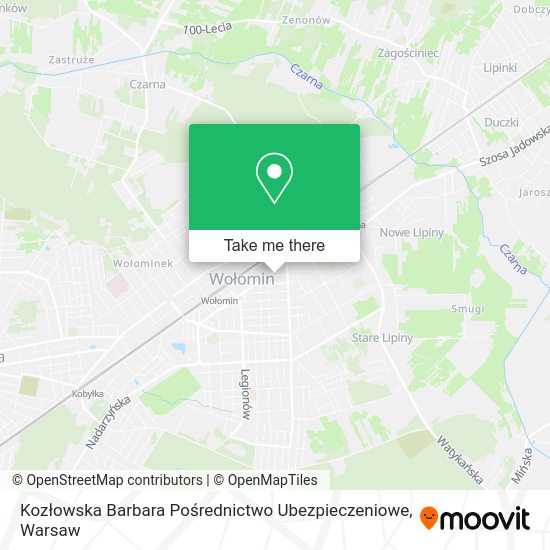 Kozłowska Barbara Pośrednictwo Ubezpieczeniowe map