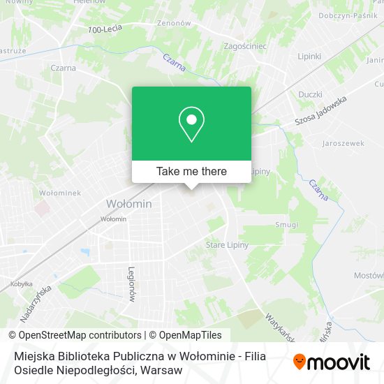 Miejska Biblioteka Publiczna w Wołominie - Filia Osiedle Niepodległości map