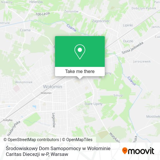 Środowiskowy Dom Samopomocy w Wołominie Caritas Diecezji w-P map