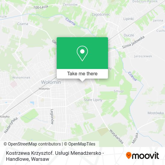 Kostrzewa Krzysztof. Usługi Menadżersko - Handlowe map