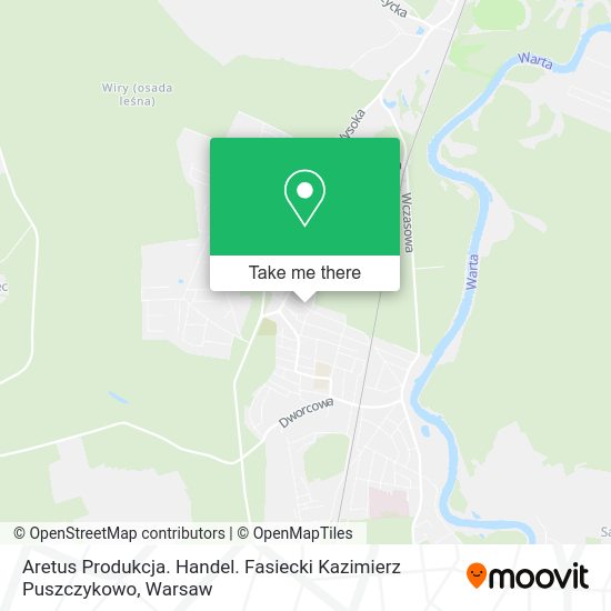 Aretus Produkcja. Handel. Fasiecki Kazimierz Puszczykowo map