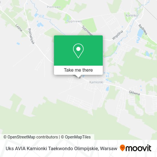 Uks AVIA Kamionki Taekwondo Olimpijskie map