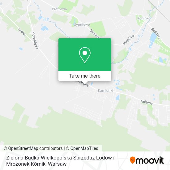 Zielona Budka-Wielkopolska Sprzedaż Lodów i Mrożonek Kórnik map