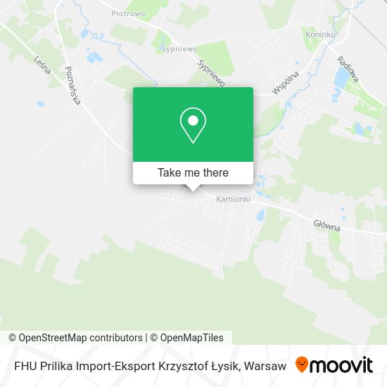 FHU Prilika Import-Eksport Krzysztof Łysik map