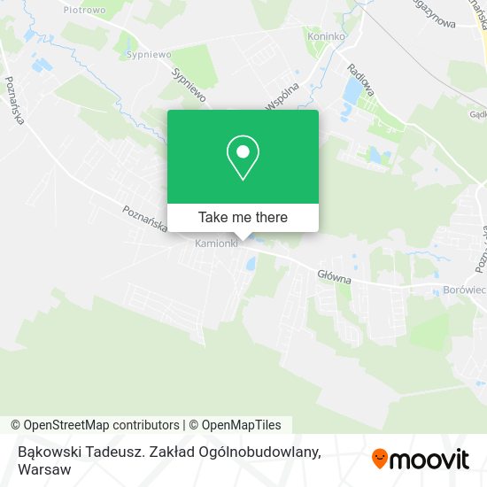 Bąkowski Tadeusz. Zakład Ogólnobudowlany map