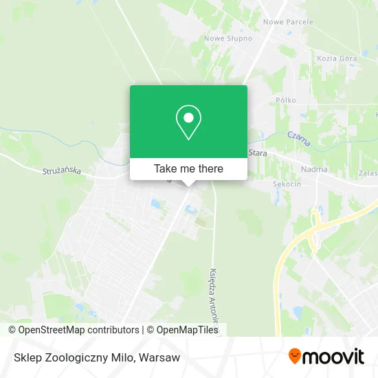 Sklep Zoologiczny Milo map