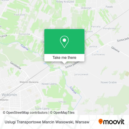 Карта Uslugi Transportowe Marcin Wasowski