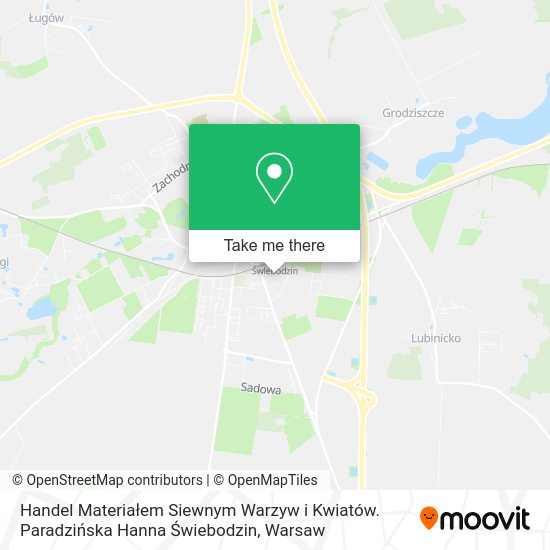 Handel Materiałem Siewnym Warzyw i Kwiatów. Paradzińska Hanna Świebodzin map