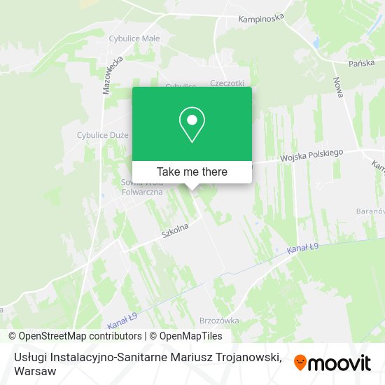 Usługi Instalacyjno-Sanitarne Mariusz Trojanowski map