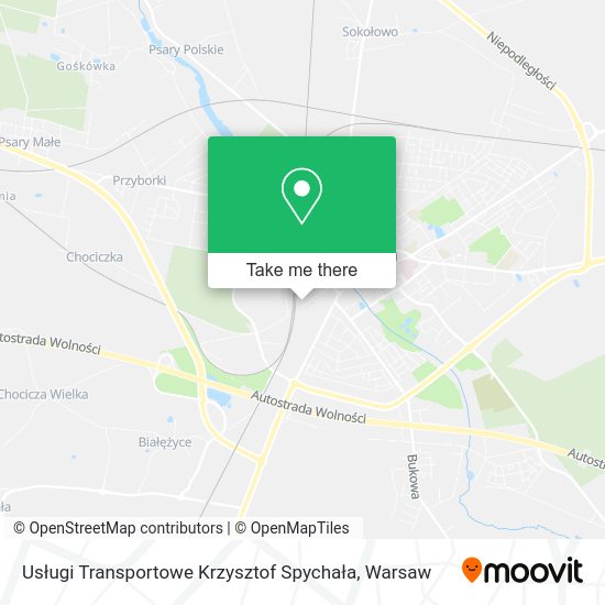 Карта Usługi Transportowe Krzysztof Spychała