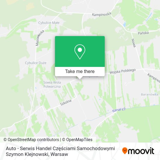 Auto - Serwis Handel Częściami Samochodowymi Szymon Klejnowski map