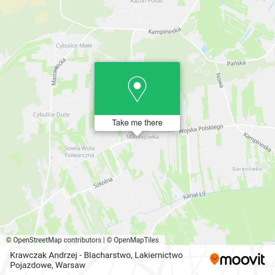 Карта Krawczak Andrzej - Blacharstwo, Lakiernictwo Pojazdowe