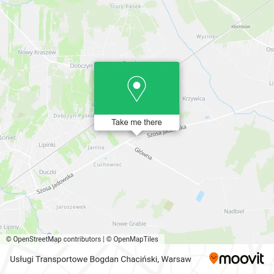 Карта Usługi Transportowe Bogdan Chaciński