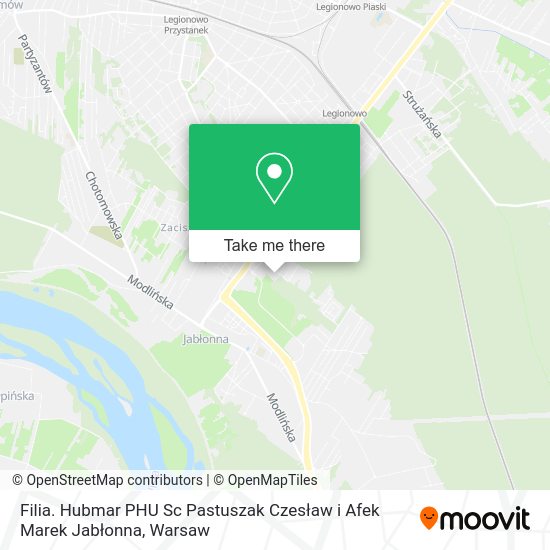 Filia. Hubmar PHU Sc Pastuszak Czesław i Afek Marek Jabłonna map