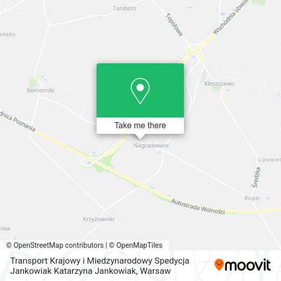 Карта Transport Krajowy i Miedzynarodowy Spedycja Jankowiak Katarzyna Jankowiak