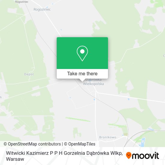 Карта Witwicki Kazimierz P P H Gorzelnia Dąbrówka Wlkp