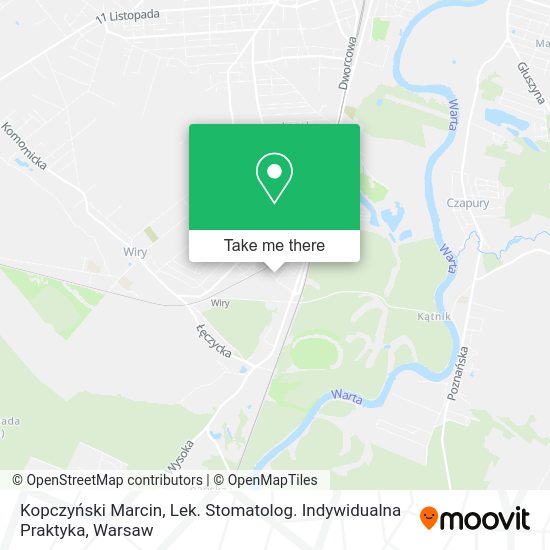 Kopczyński Marcin, Lek. Stomatolog. Indywidualna Praktyka map