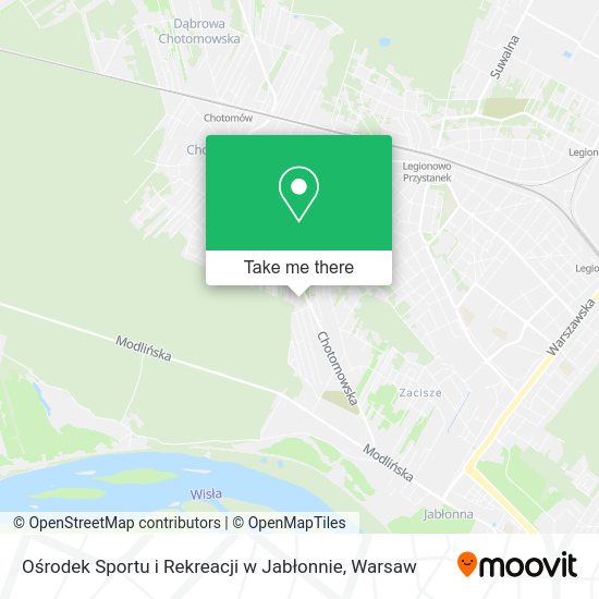 Карта Ośrodek Sportu i Rekreacji w Jabłonnie