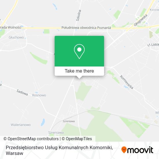 Przedsiębiorstwo Usług Komunalnych Komorniki map