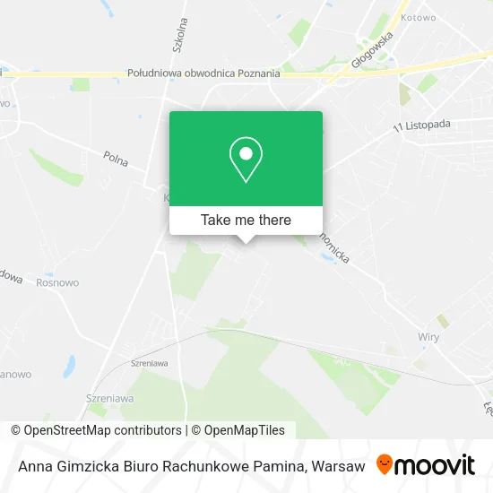 Карта Anna Gimzicka Biuro Rachunkowe Pamina