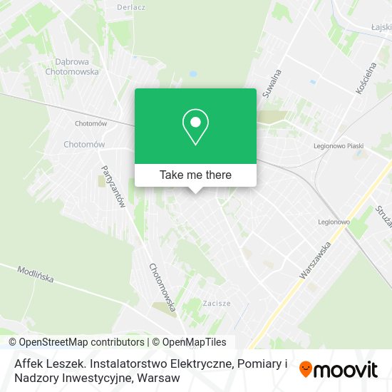 Affek Leszek. Instalatorstwo Elektryczne, Pomiary i Nadzory Inwestycyjne map