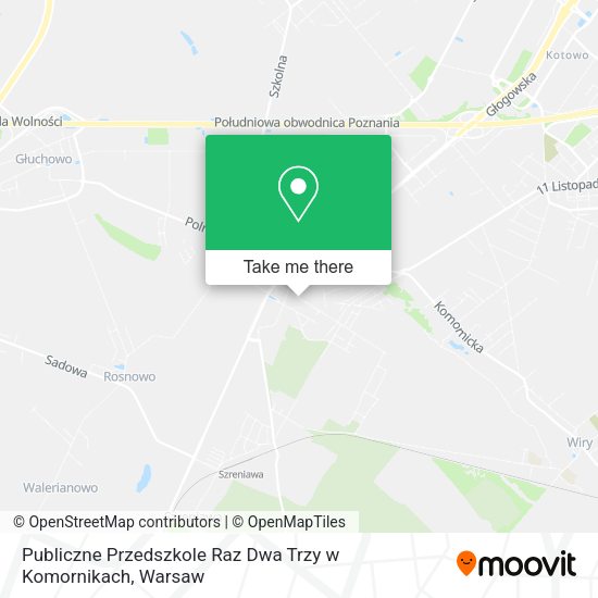 Publiczne Przedszkole Raz Dwa Trzy w Komornikach map