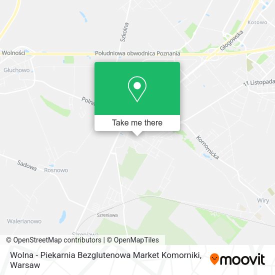 Карта Wolna - Piekarnia Bezglutenowa Market Komorniki