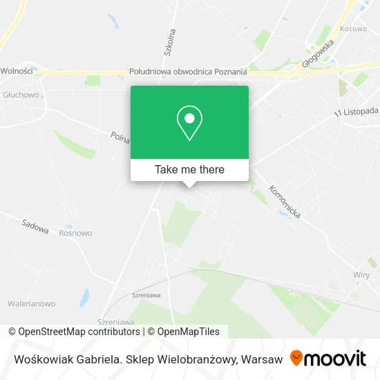 Wośkowiak Gabriela. Sklep Wielobranżowy map