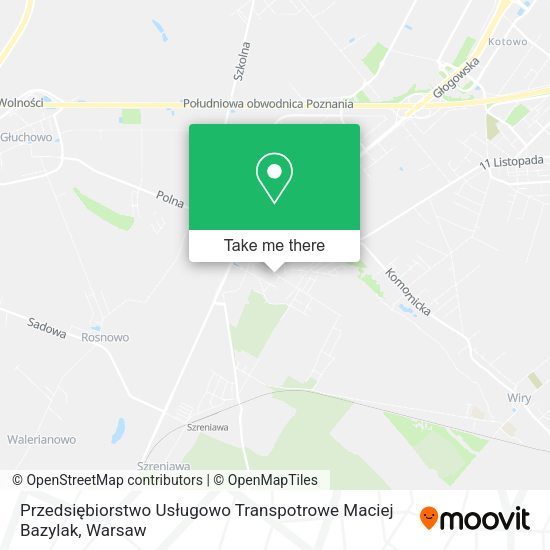 Карта Przedsiębiorstwo Usługowo Transpotrowe Maciej Bazylak