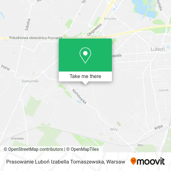 Prasowanie Luboń Izabella Tomaszewska map