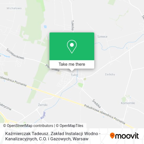 Kaźmierczak Tadeusz. Zakład Instalacji Wodno - Kanalizacyjnych, C.O. i Gazowych map