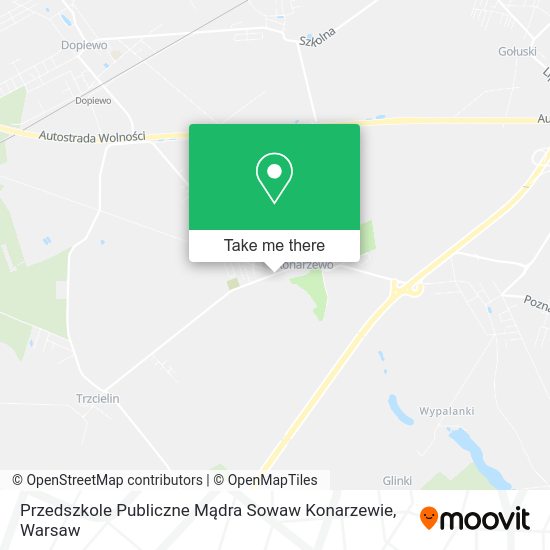 Карта Przedszkole Publiczne Mądra Sowaw Konarzewie