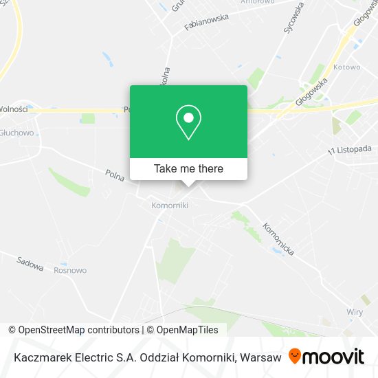 Kaczmarek Electric S.A. Oddział Komorniki map