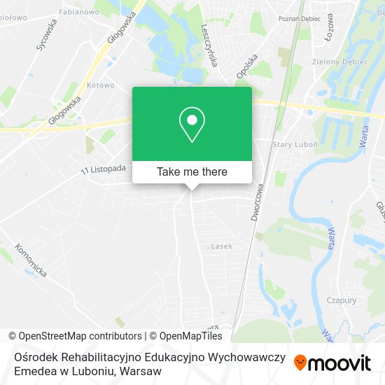 Ośrodek Rehabilitacyjno Edukacyjno Wychowawczy Emedea w Luboniu map