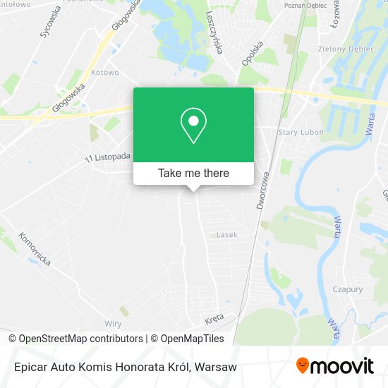 Epicar Auto Komis Honorata Król map