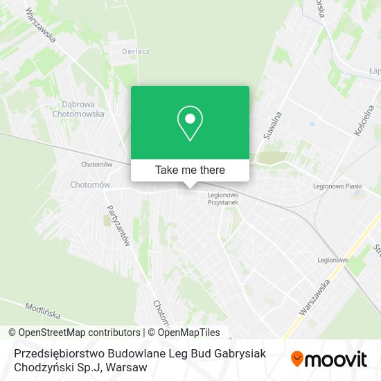 Przedsiębiorstwo Budowlane Leg Bud Gabrysiak Chodzyński Sp.J map