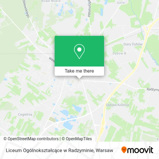 Карта Liceum Ogólnokształcące w Radzyminie
