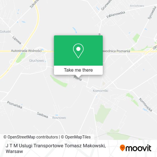 Карта J T M Uslugi Transportowe Tomasz Makowski