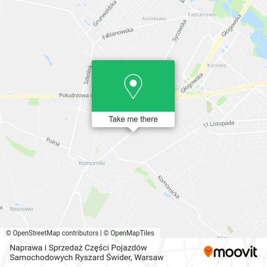 Naprawa i Sprzedaż Części Pojazdów Samochodowych Ryszard Świder map