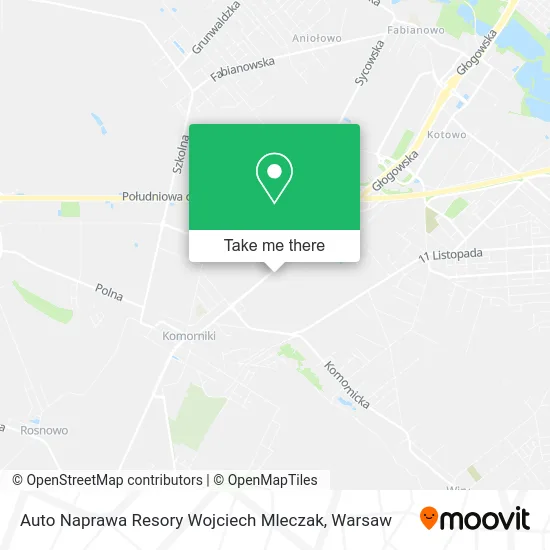 Карта Auto Naprawa Resory Wojciech Mleczak