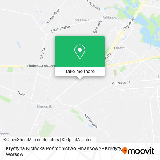 Krystyna Kicińska Pośrednictwo Finansowe - Kredyty map