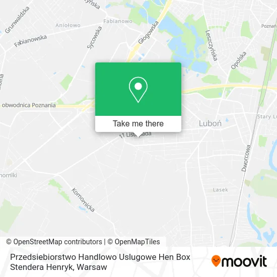 Карта Przedsiebiorstwo Handlowo Uslugowe Hen Box Stendera Henryk