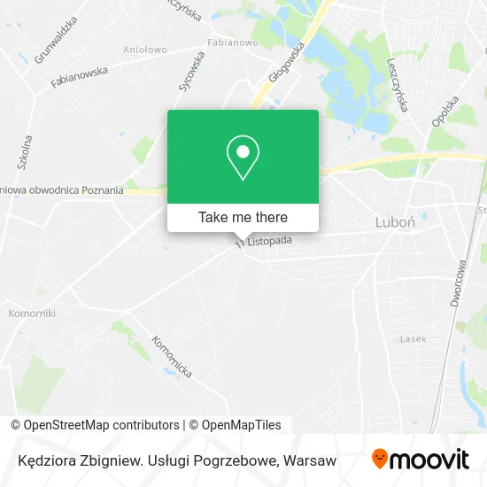 Карта Kędziora Zbigniew. Usługi Pogrzebowe