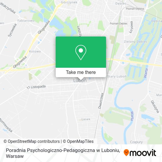 Карта Poradnia Psychologiczno-Pedagogiczna w Luboniu