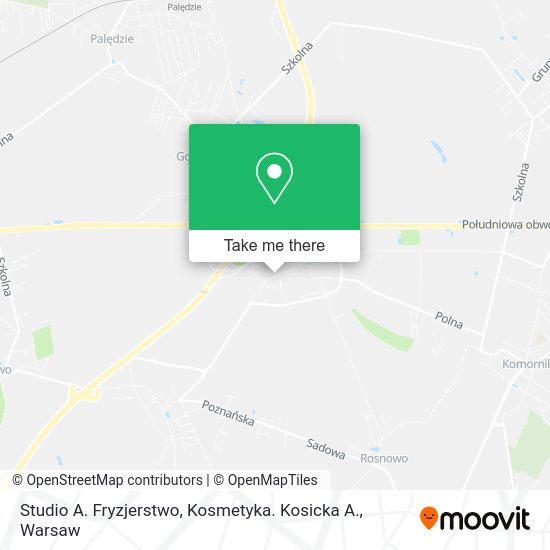 Studio A. Fryzjerstwo, Kosmetyka. Kosicka A. map