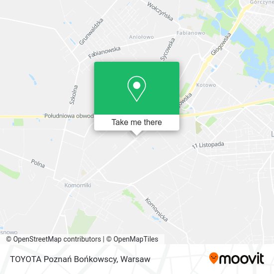 TOYOTA Poznań Bońkowscy map