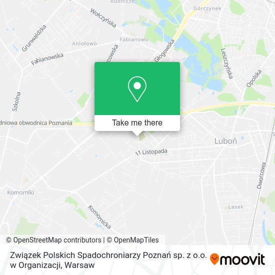 Związek Polskich Spadochroniarzy Poznań sp. z o.o. w Organizacji map