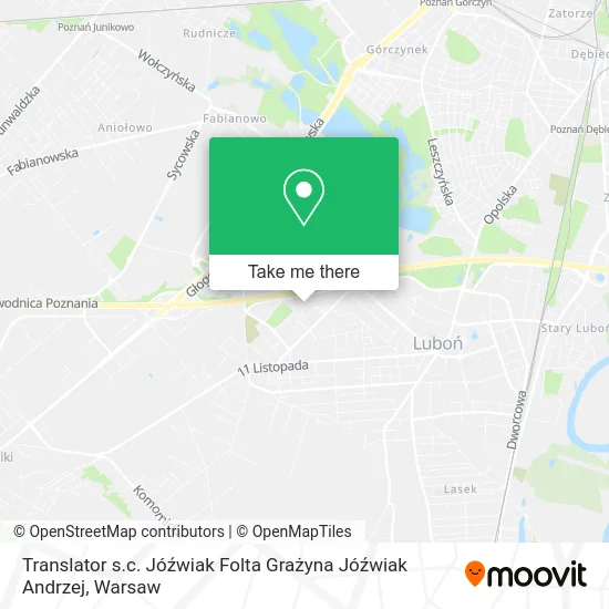 Карта Translator s.c. Jóźwiak Folta Grażyna Jóźwiak Andrzej